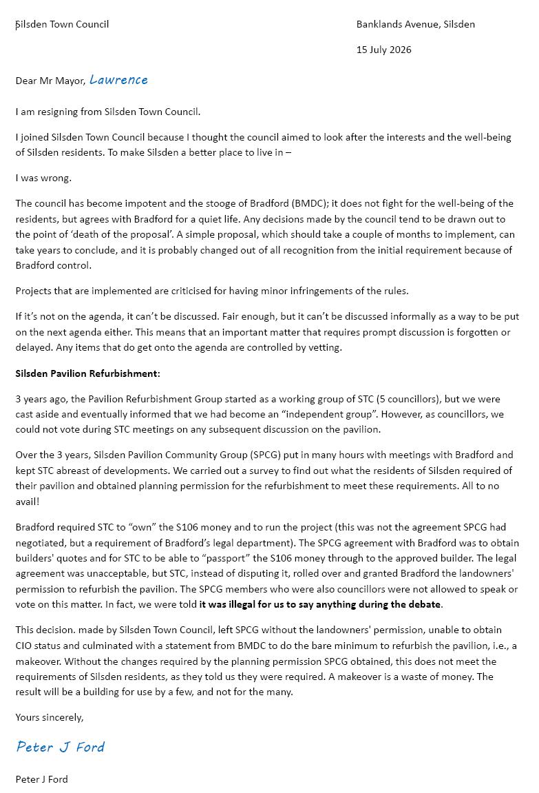 Resignation from STC